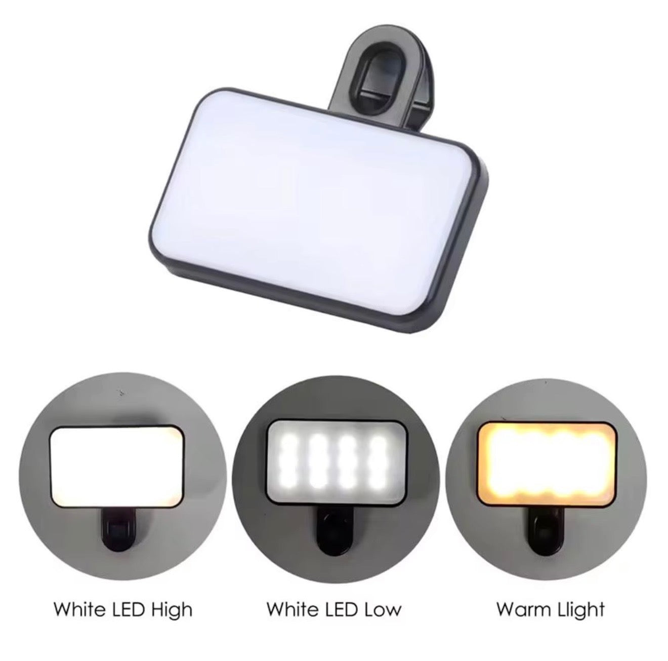 Clip-on LED Selfie Light